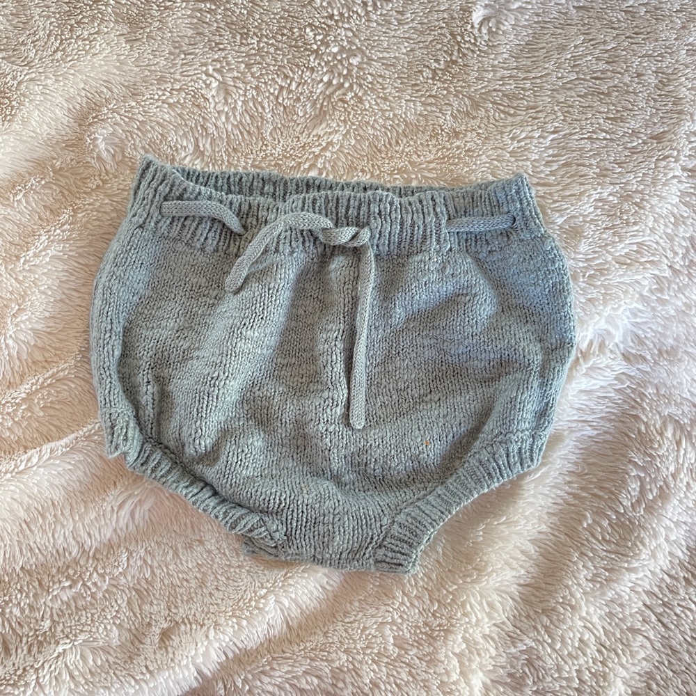 EUC Rylee + Cru Knit Green Knit Bloomer. 12-18 months.